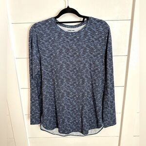 Lands'End multicolor blue long sleeve stretch woman cotton elastane casual top M